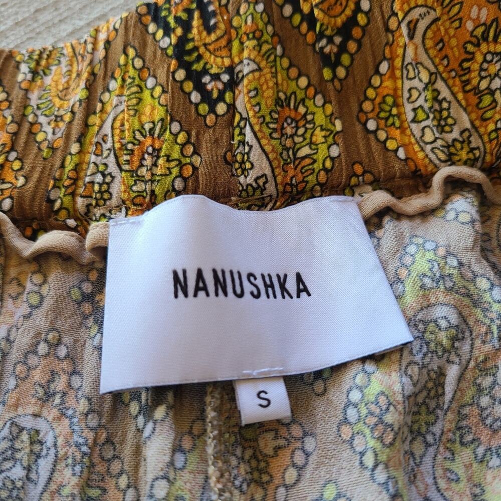 Nanushka Selah Pant Paisley Trouser Pants Boho Diamond Grid Geometric Crepe S - Picture 4 of 6